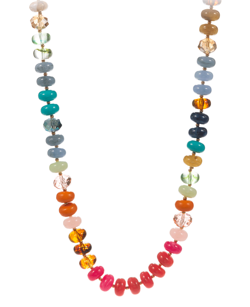 Round Multi Bead Short Necklace - 17"