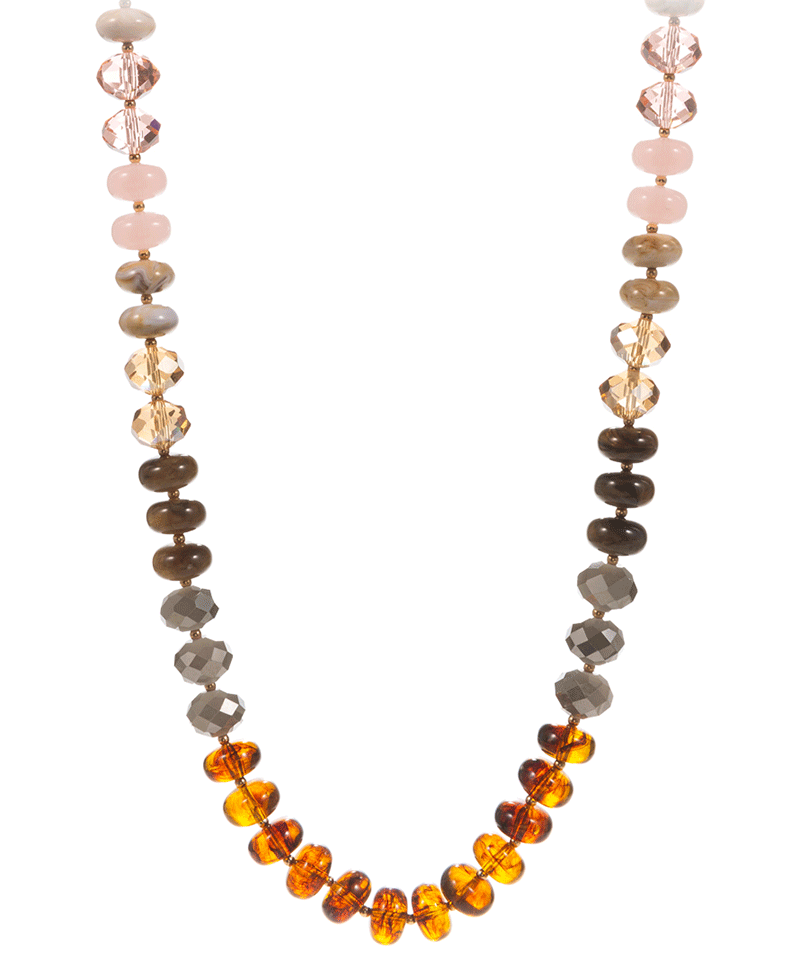 Round Multi Bead Short Necklace - 17"