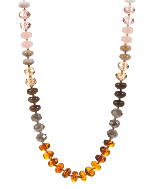 Round Multi Bead Short Necklace - 17"