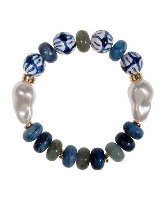 Resin & Ceramic Beads Stretch Bracelet
