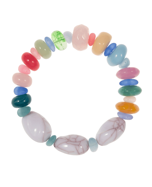 Organic Shaped Resin & Sea Glass Stretch Bracelet