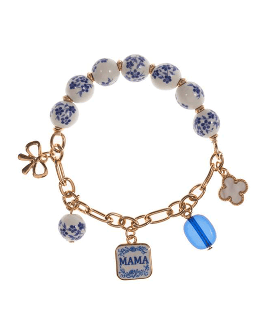 Ceramic Beads w/ Multi Charm Bracelet