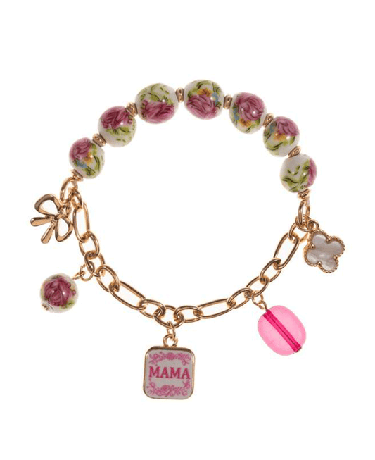 Ceramic Beads w/ Multi Charm Bracelet