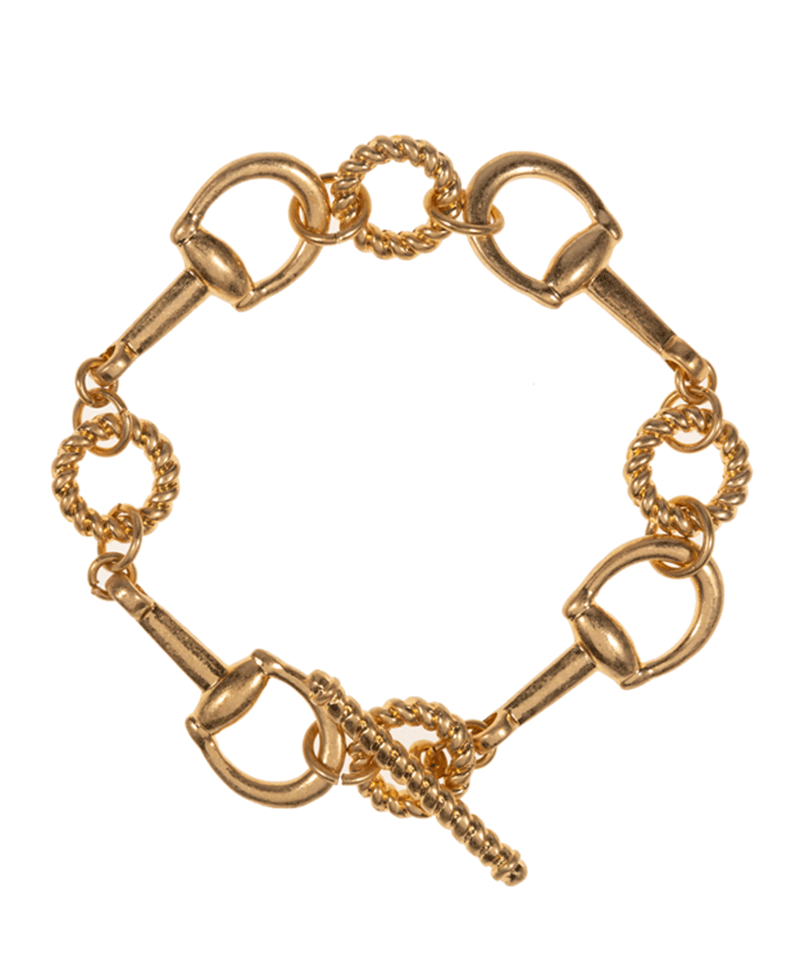 Horsebit Shape Link Toggle Clasp Bracelet