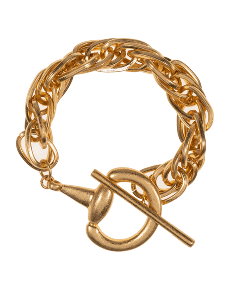 Horsebit Shape Toggle Clasp Chain Bracelet