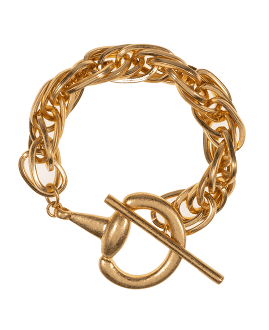 Horsebit Shape Toggle Clasp Chain Bracelet