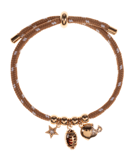 Football Icon Charms Color Cord Bracelet