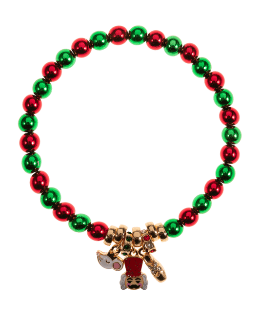 Nutcracker Icons w/ Christmas Colored Ball Bracelet