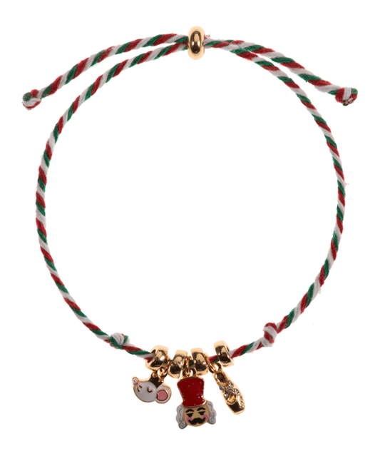 Nutcracker Icons w/ Christmas Colored Cord Bracelet