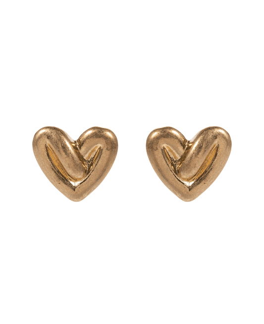 Puffy Metal Heart Hypo Titanium Post Earring - 1.0"
