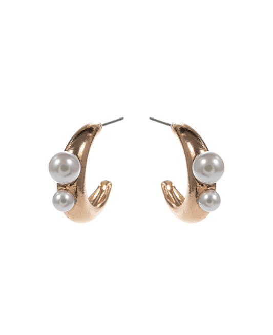 Round Pearl Hypo Titanium Hoop Earring - 0.75"