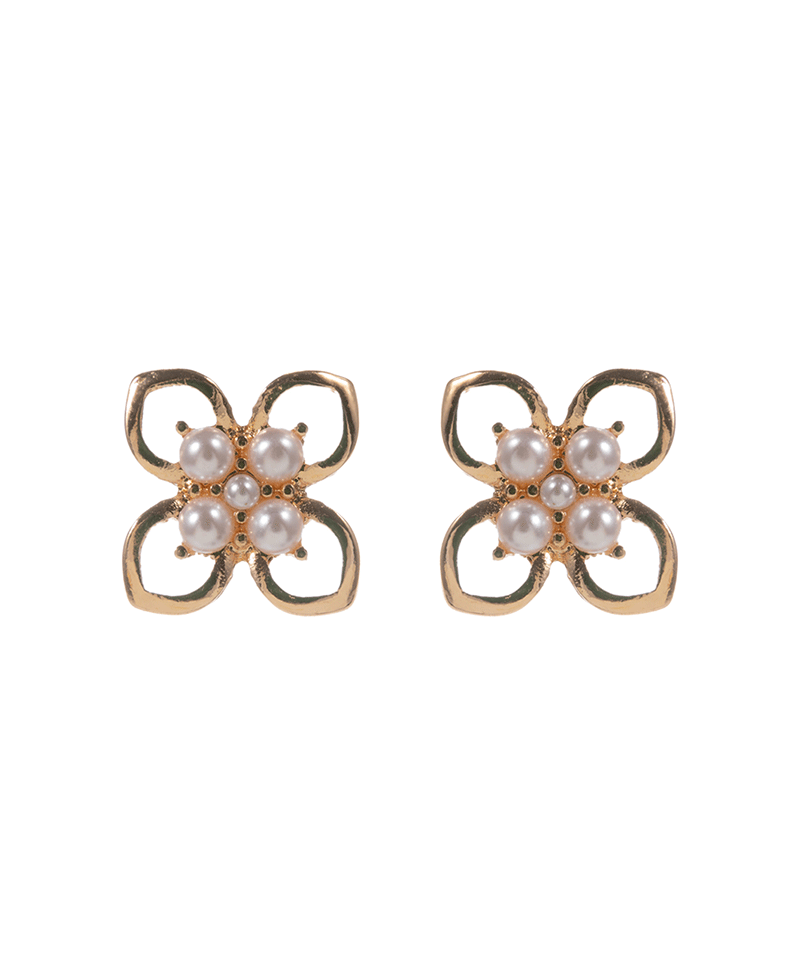 Flower Shape Pearl Hypo Titanium Post Earring - 1.0"