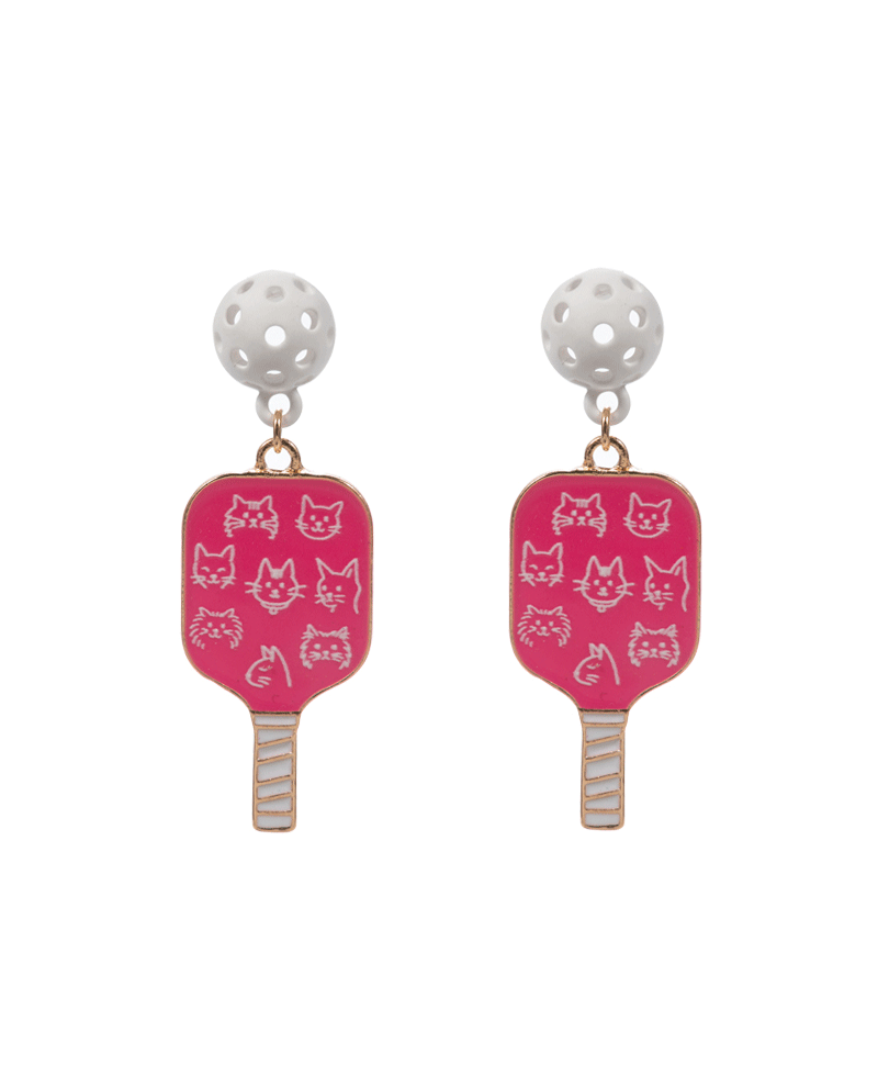 Pickle Ball Enamel Hypo Post Earring- 1.75"
