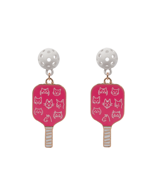 Pickle Ball Enamel Hypo Post Earring- 1.75"
