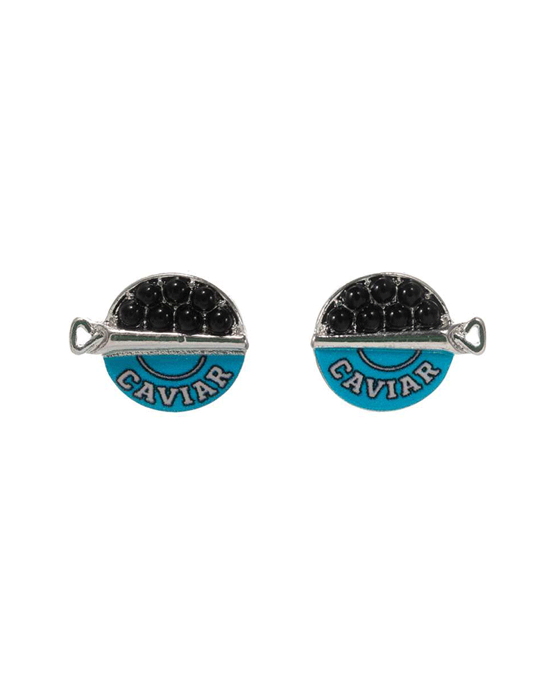 Caviar Print Hypo Titanium Post Earring - 0.5"