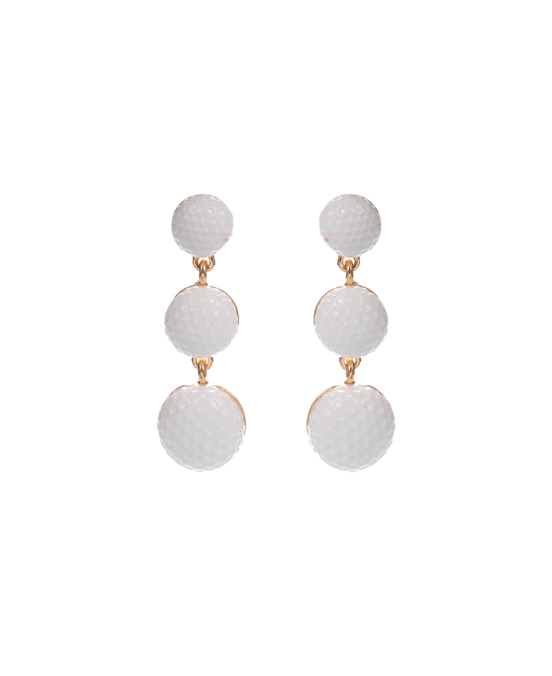 Golf Ball Epoxy Stone Hypo Post Earring - 1.75"