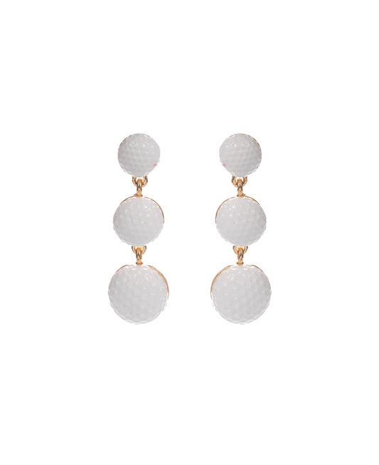 Golf Ball Epoxy Stone Hypo Post Earring - 1.75"