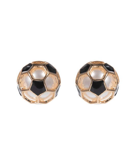 Soccer Ball Metal w/ Pearl Hypo Earring - 0.5"
