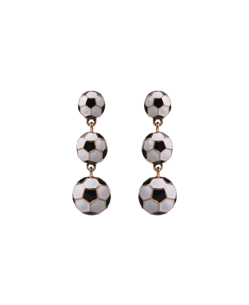 Soccer Ball 3 Drop Enamel Hypo Earring - 2.0"