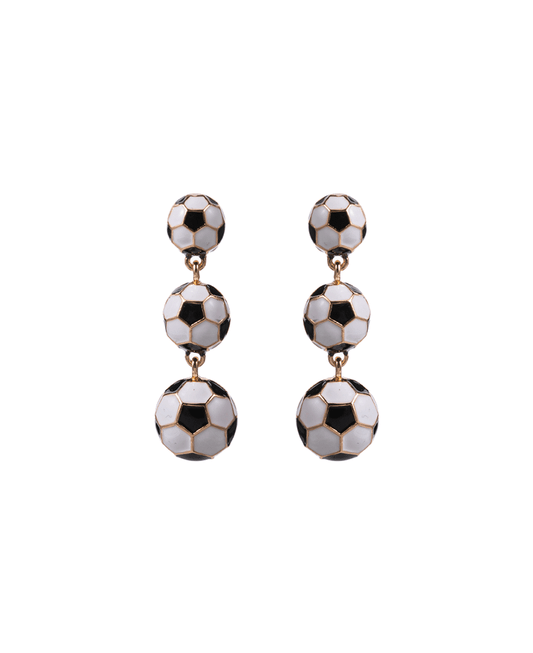 Soccer Ball 3 Drop Enamel Hypo Earring - 2.0"