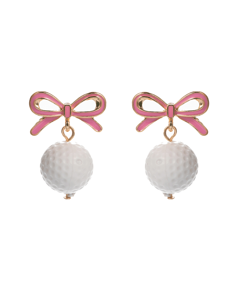 Bow w/ Golf Ball Hypo Earring - 1.0"