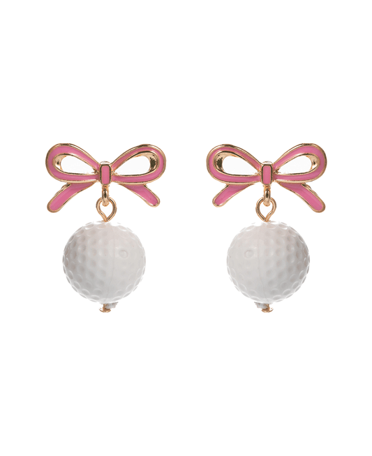 Bow w/ Golf Ball Hypo Earring - 1.0"