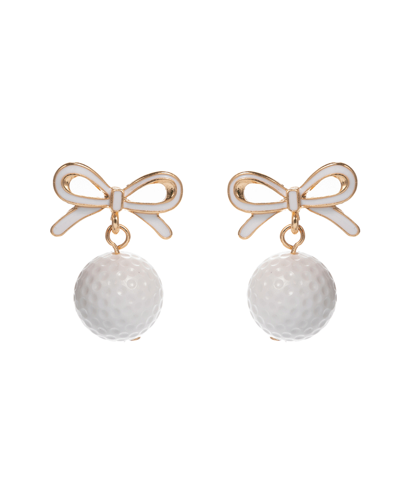 Bow w/ Golf Ball Hypo Earring - 1.0"