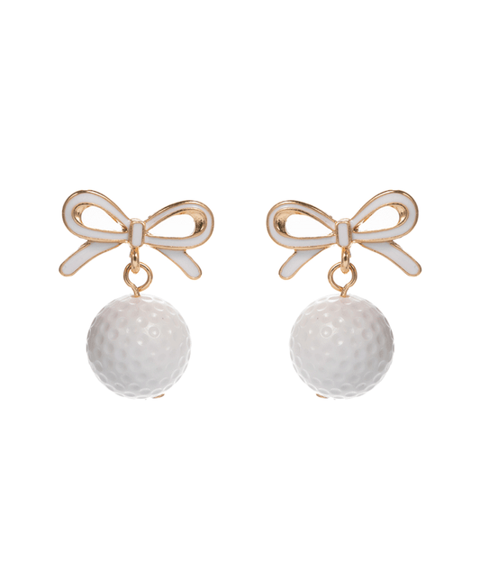 Bow w/ Golf Ball Hypo Earring - 1.0"