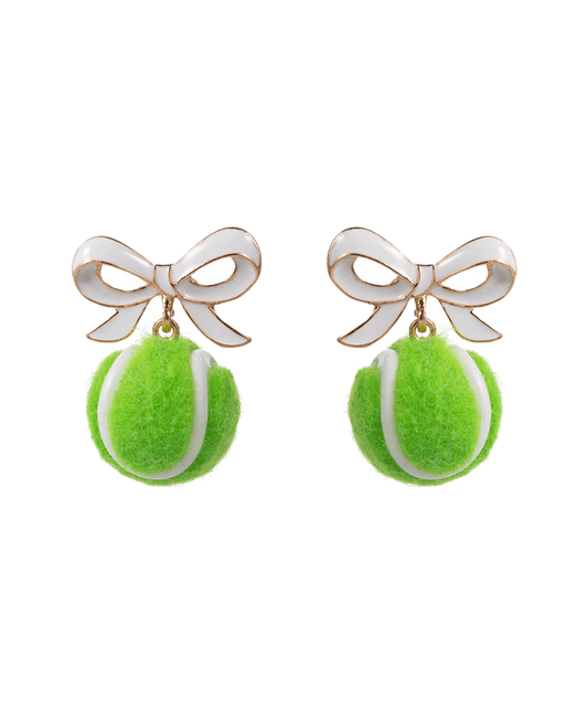 Bow w/ Tennis Ball Hypo Earring - 1.25"
