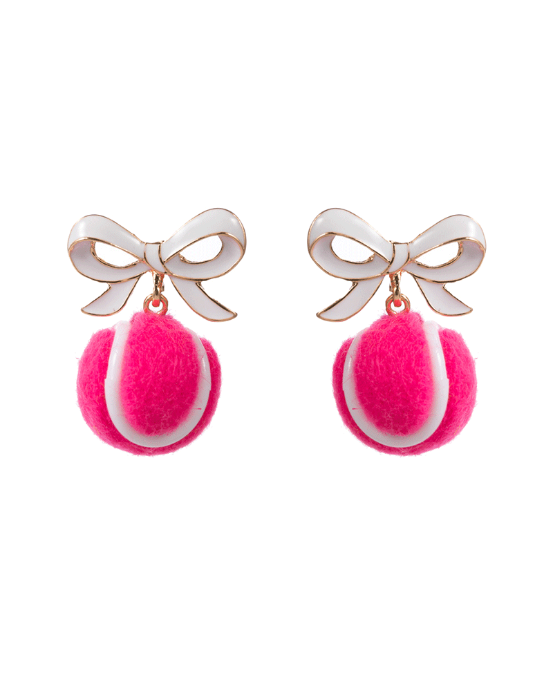 Bow w/ Tennis Ball Hypo Earring - 1.25"
