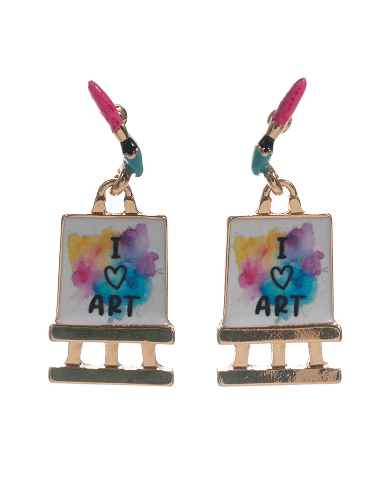 Canvas w/ Brush Hypo Earring - 1.5"