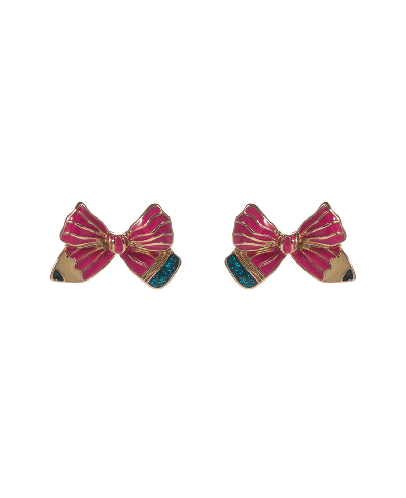 Bow Shaped Pencil Hypo Earring - 0.5"