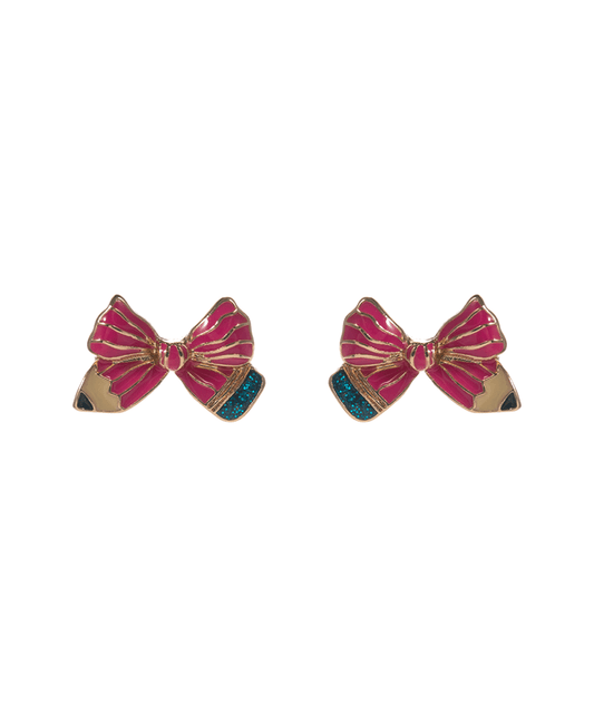 Bow Shaped Pencil Hypo Earring - 0.5"
