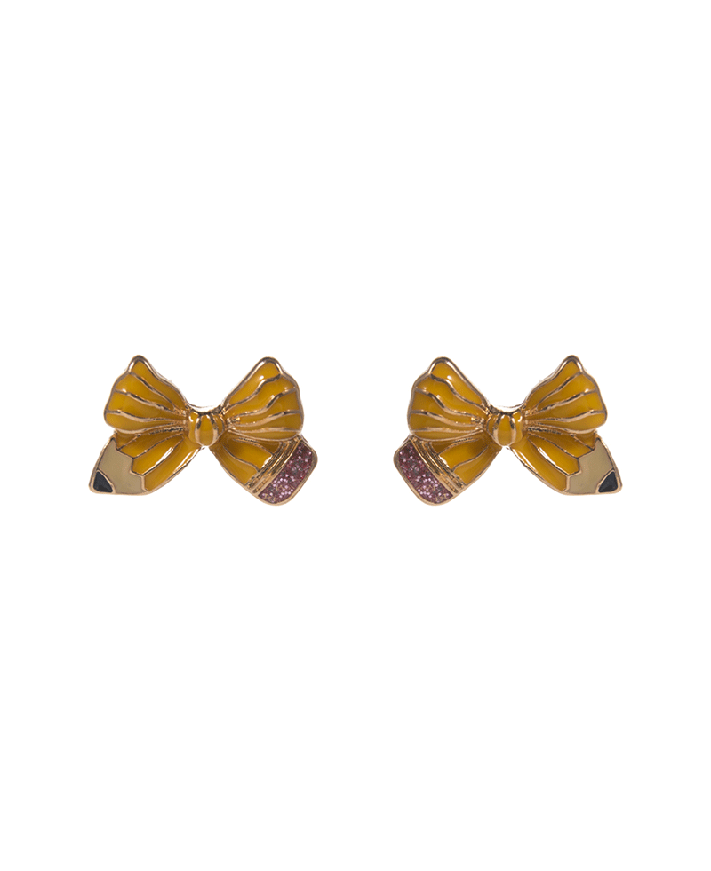 Bow Shaped Pencil Hypo Earring - 0.5"