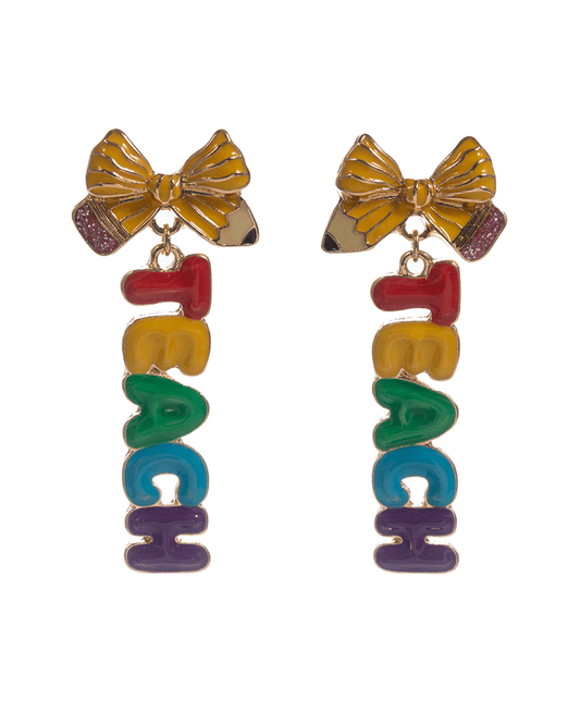Pencil Bow w/ Teach Hypo Earring - 2.0"