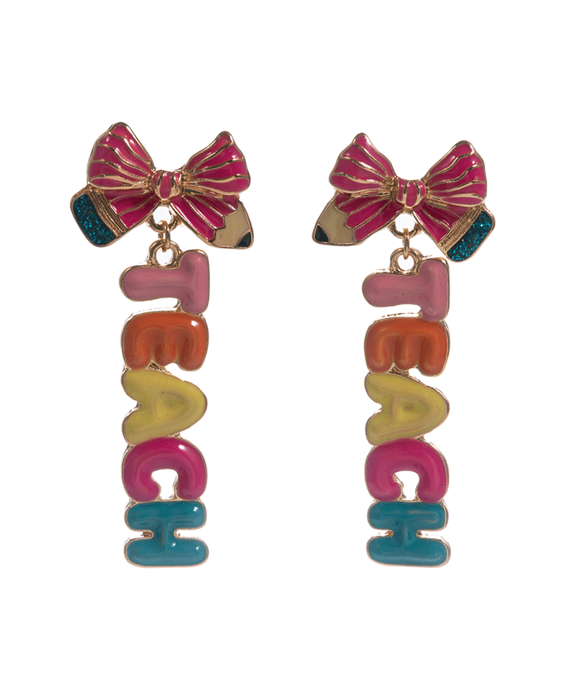 Pencil Bow w/ Teach Hypo Earring - 2.0"