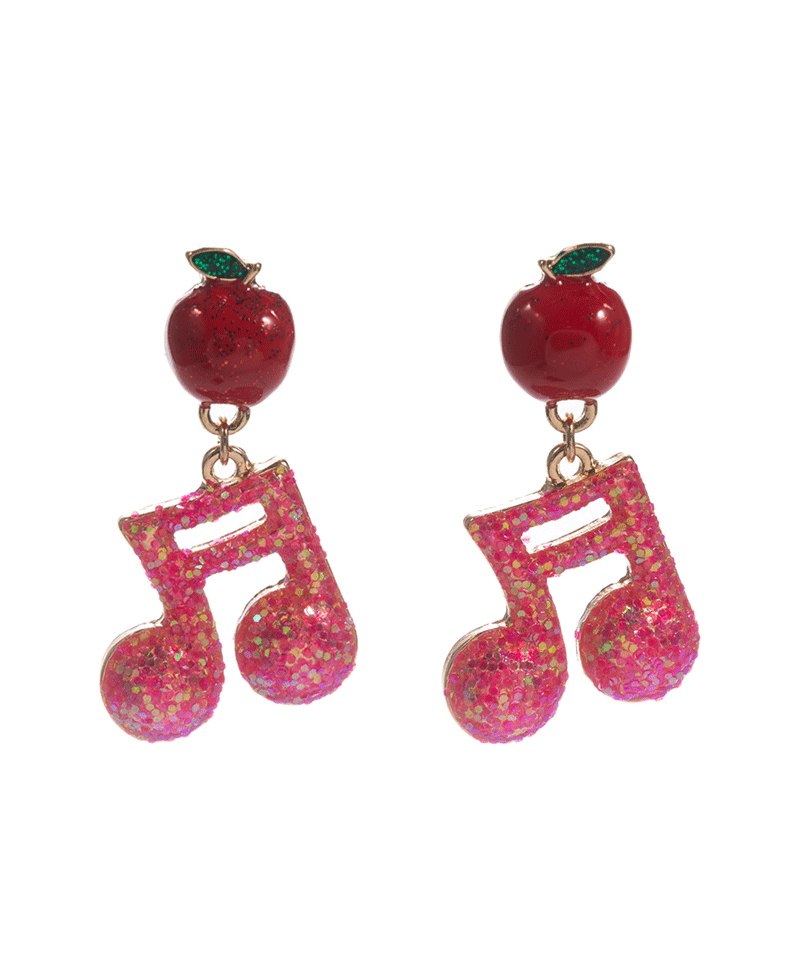 Apple w/ Two Eight Note Hypo Earring - 1.5"