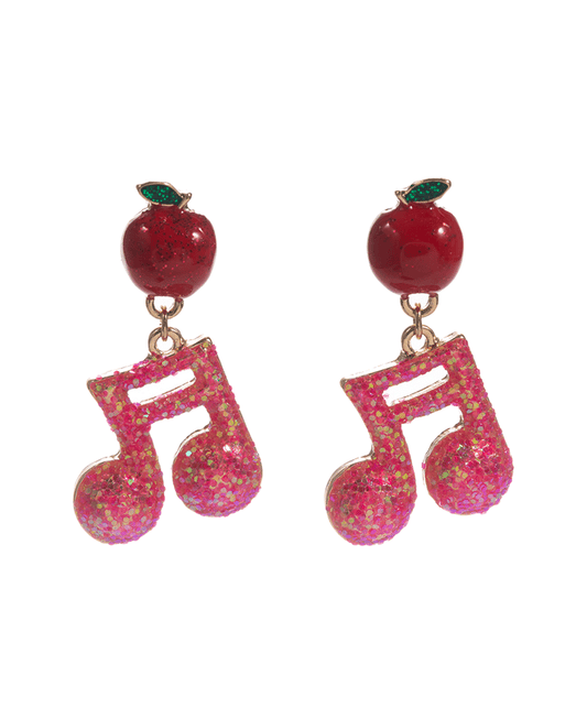 Apple w/ Two Eight Note Hypo Earring - 1.5"