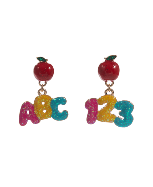 Apple w/ ABC & 123 Hypo Earring - 1.25"
