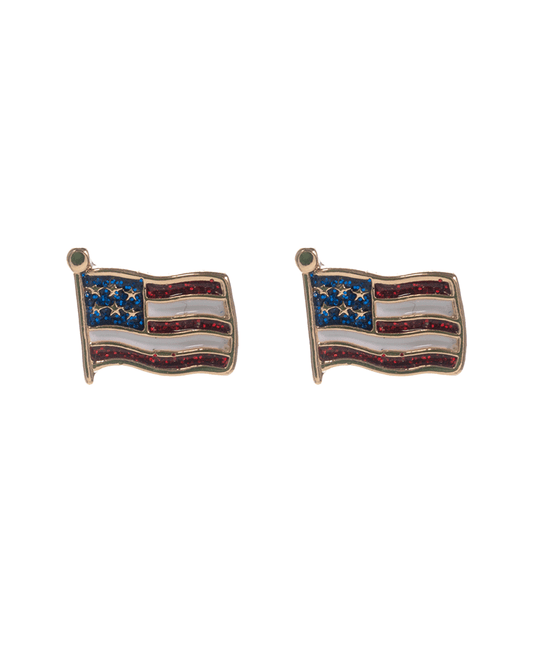 American Flag Enamel Hypo Earring - 0.5"