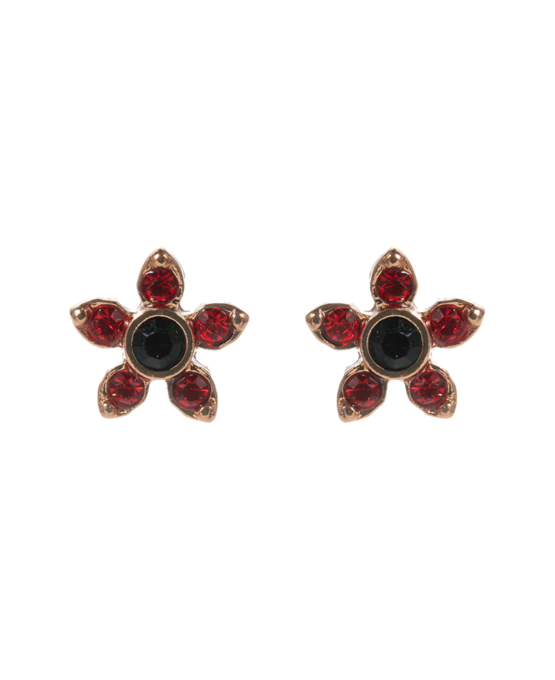 Christmas Color Mixed Glass Stone Hypo Earring - 0.25"