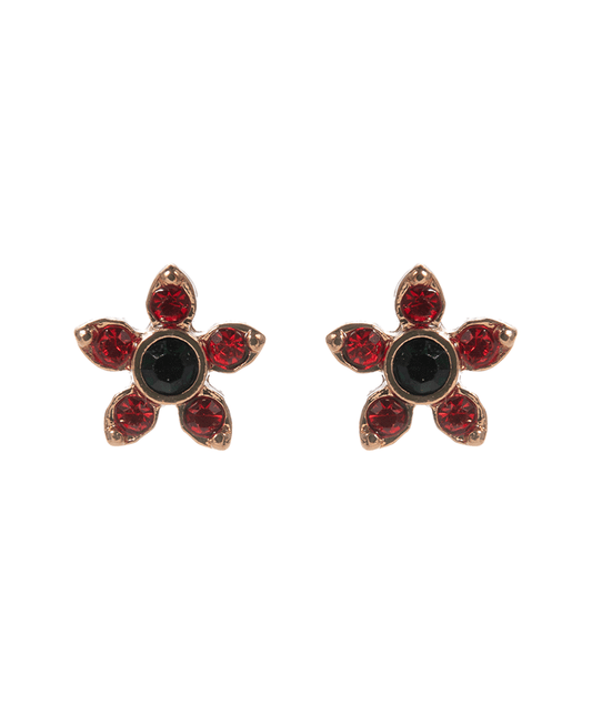Christmas Color Mixed Glass Stone Hypo Earring - 0.25"