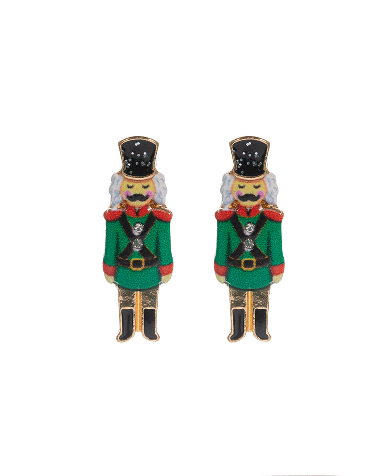 Nutcracker Shaped Enamel Hypo Earring - 1.0"