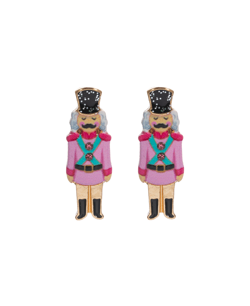 Nutcracker Shaped Enamel Hypo Earring - 1.0"