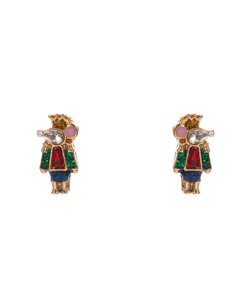 Mouse King Enamel w/ Stone Detail Hypo Earring - 0.5"