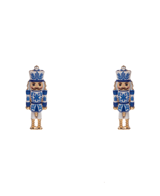 Nutcracker Enamel w/ Pattern Hypo Earring - 1.0"