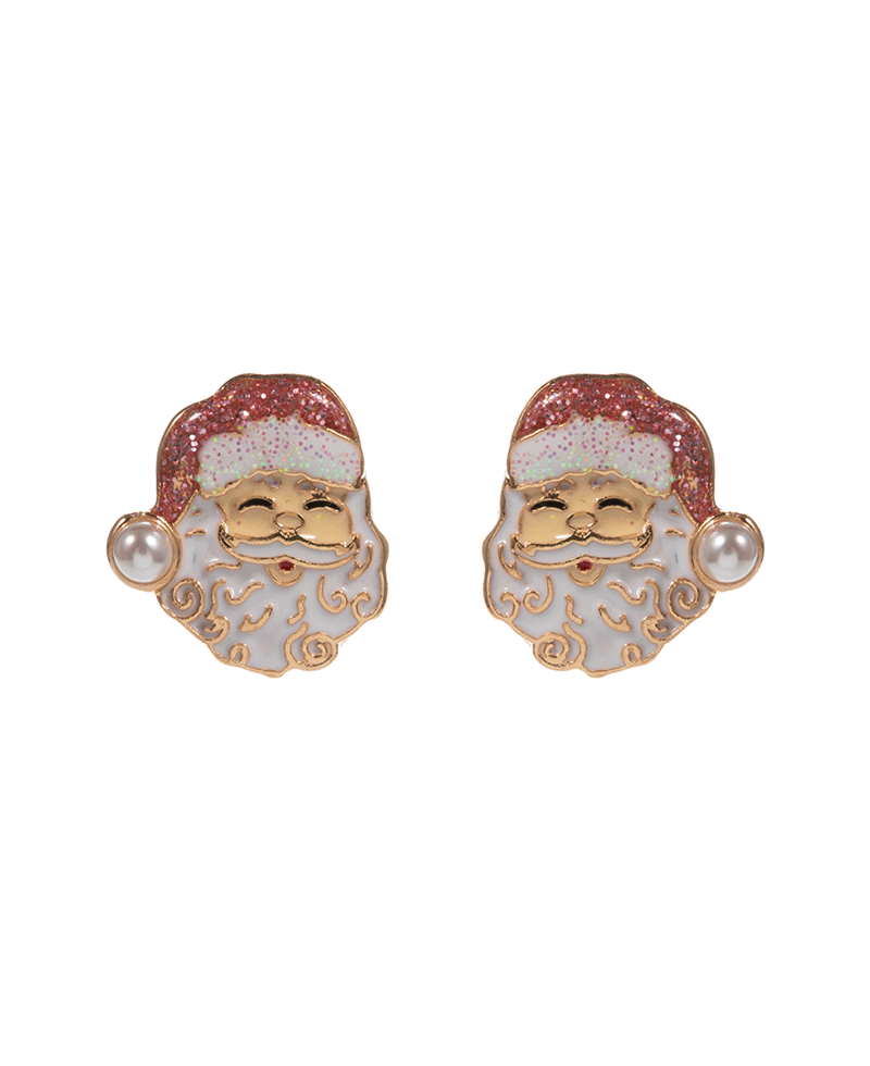 Santa Claus Enamel Hypo Earring - 0.75"