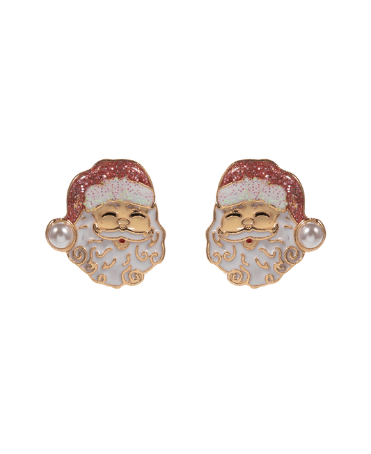 Santa Claus Enamel Hypo Earring - 0.75"