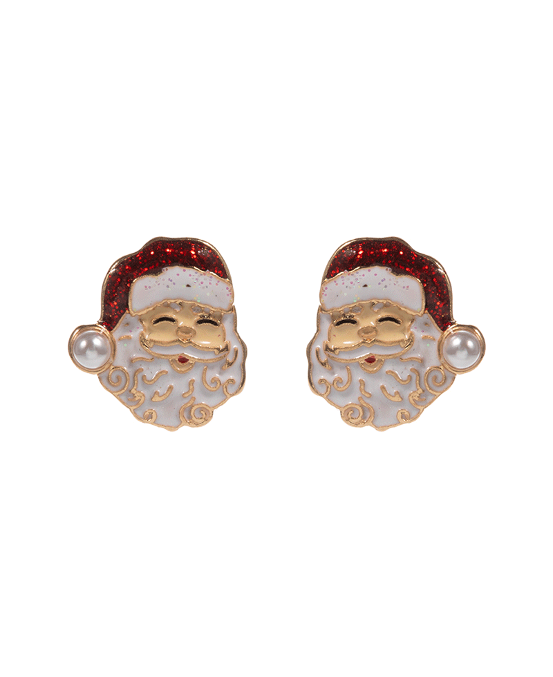 Santa Claus Enamel Hypo Earring - 0.75"