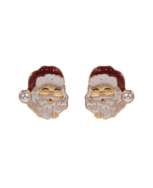 Santa Claus Enamel Hypo Earring - 0.75"